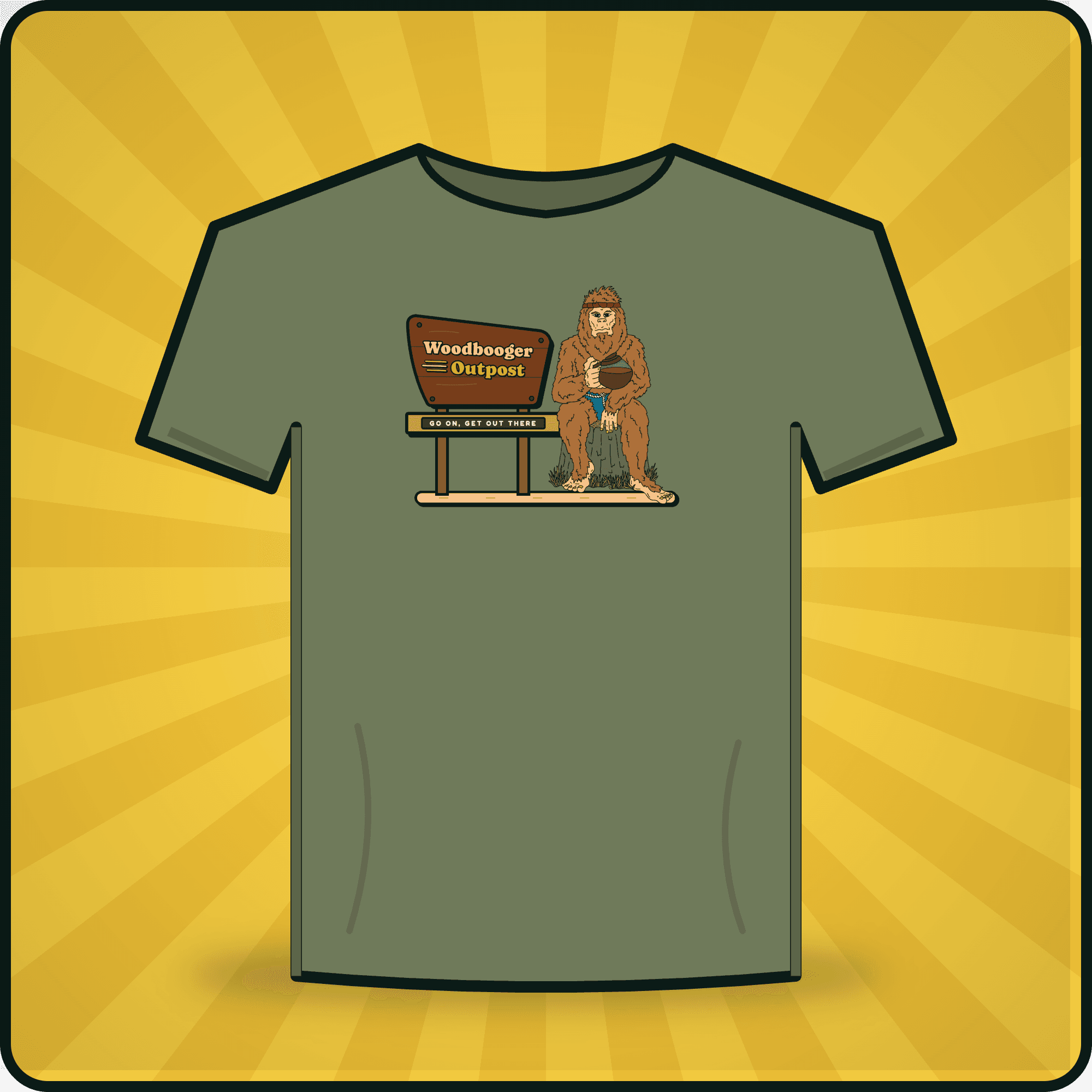 Woodbooger Outpost T-Shirt - Moss, Moss
